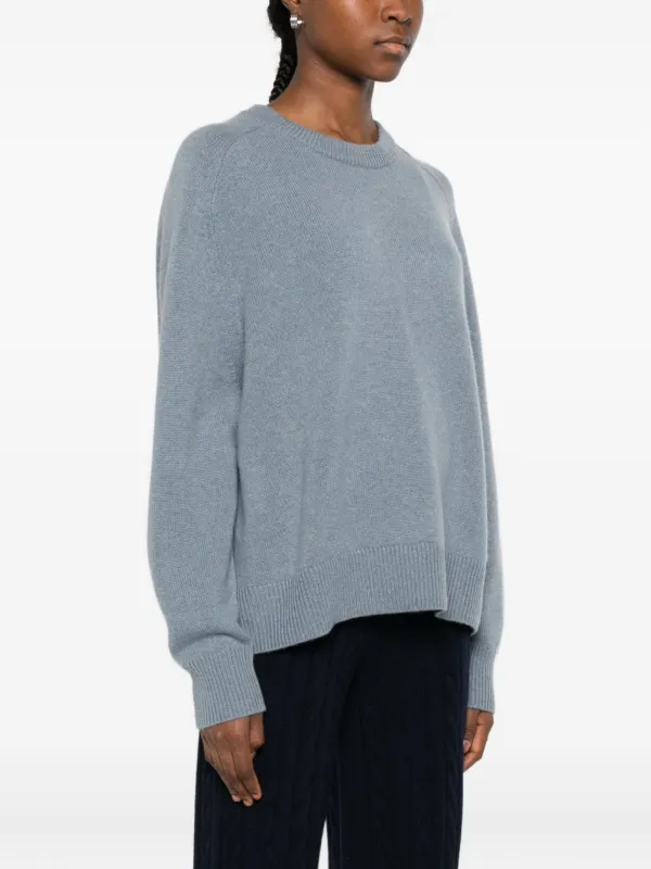 Soft Goat Boyfriend Knit Crew Neck | Blue | FARFETCH