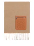 LOEWE logo-patch fringed scarf - Neutrals