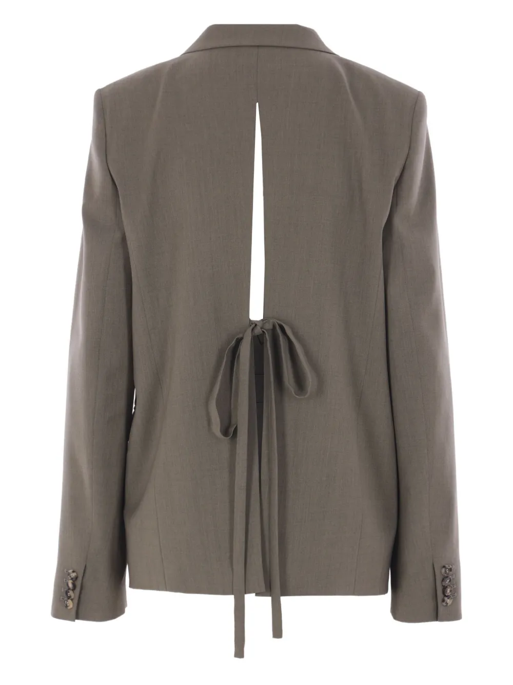 LOEWE Wollen blazer met gestrikte rug Groen