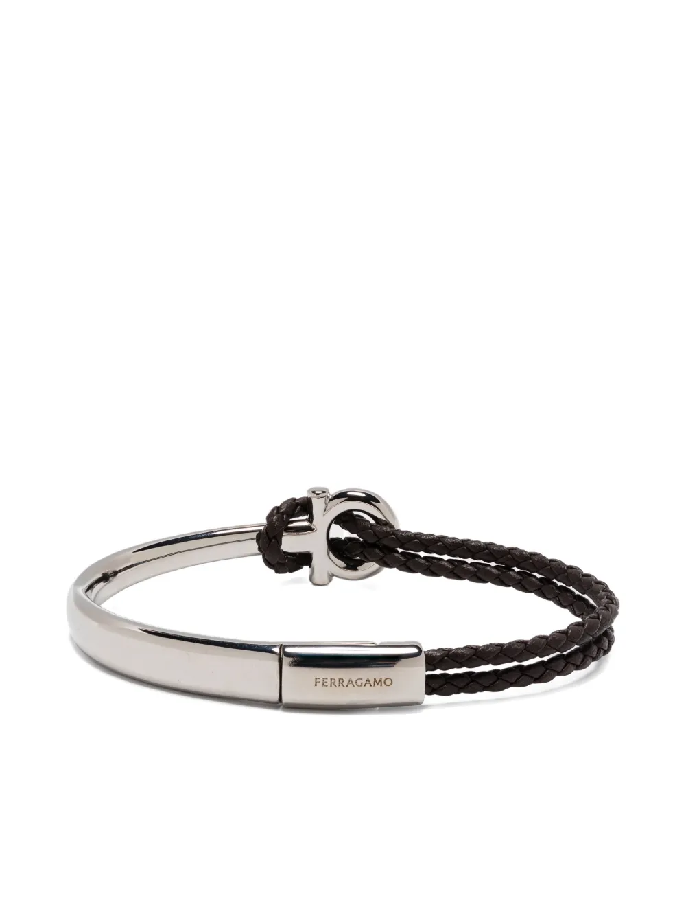 Ferragamo Geflochtenes Lederarmband | Silber | Image 1