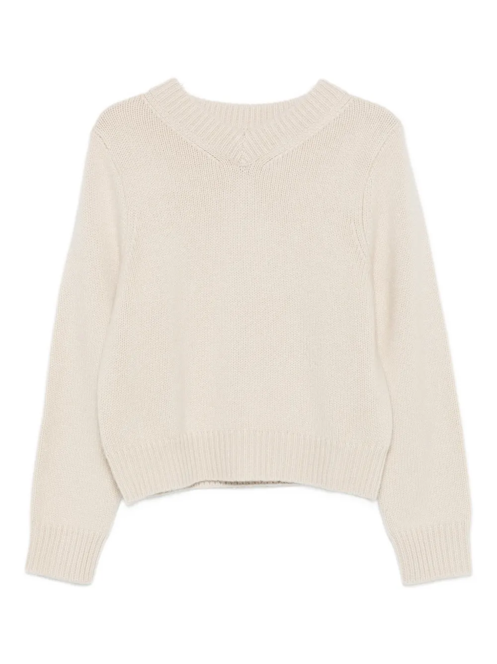 Soft Goat chunky-knit V-neck jumper - ニュートラル Soft Goat chunky-knit V-neck jumper - ニュートラル