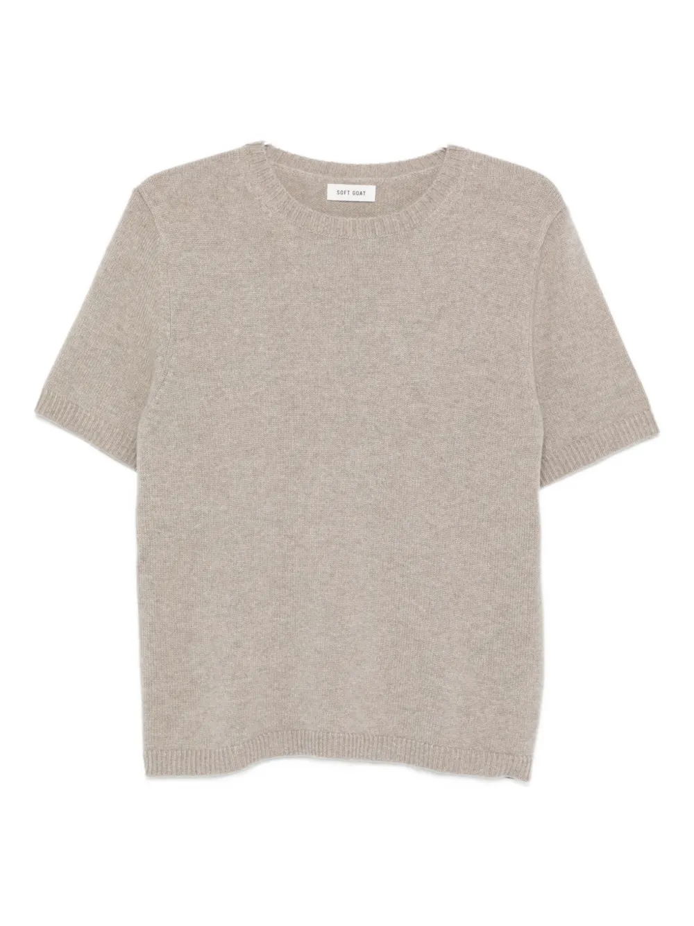 Soft Goat crew-neck knit T-shirt - ニュートラル Soft Goat crew-neck knit T-shirt - ニュートラル