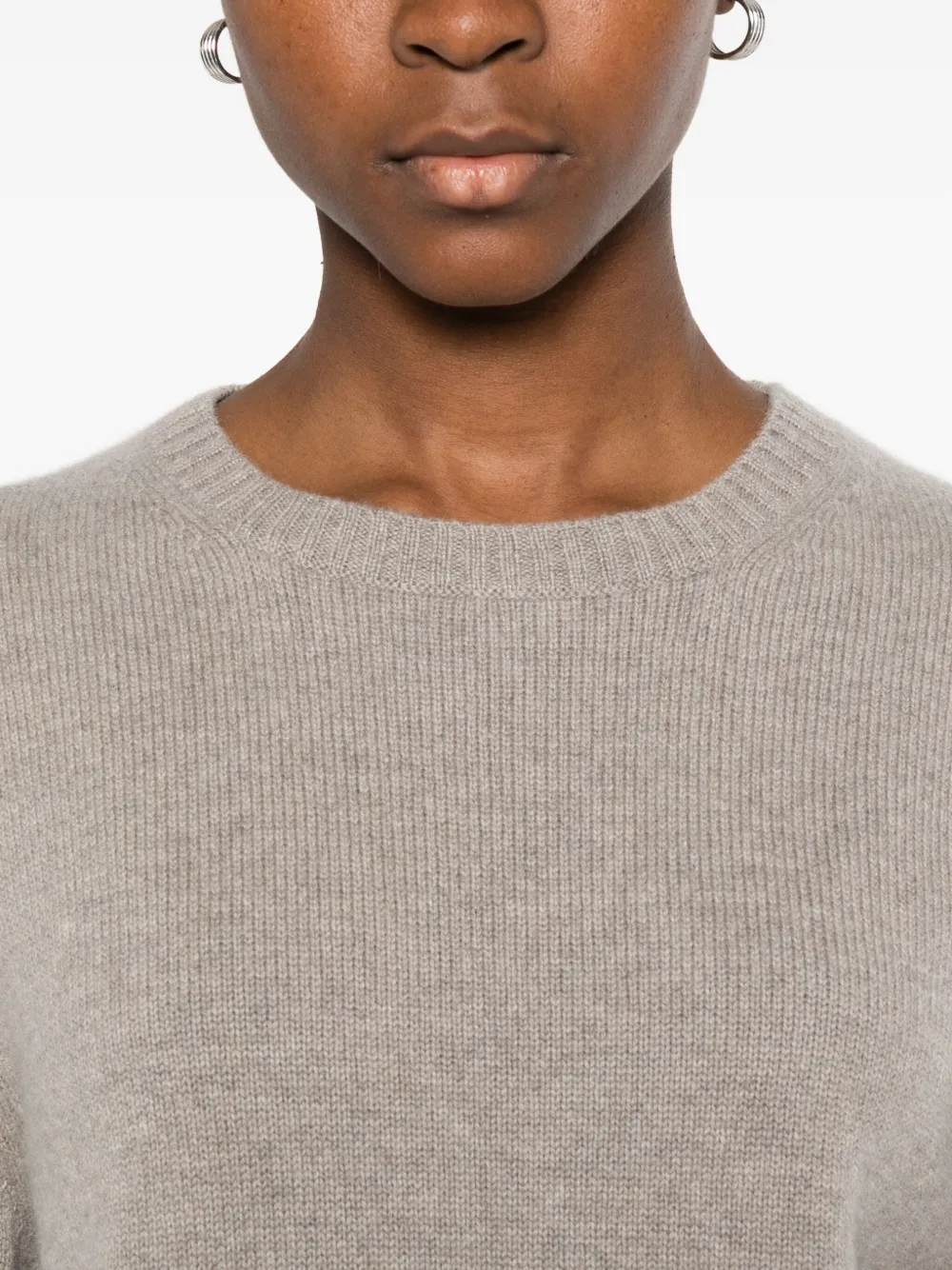 Soft Goat Cashmere Short Sleeve Sweater In Nude