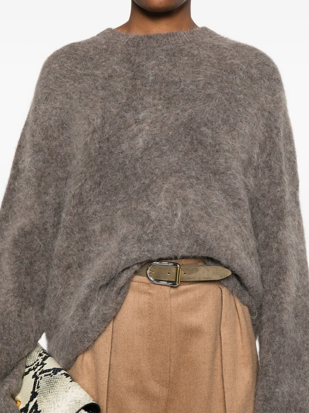 Soft Goat Crew-neck Jumper In Brown
