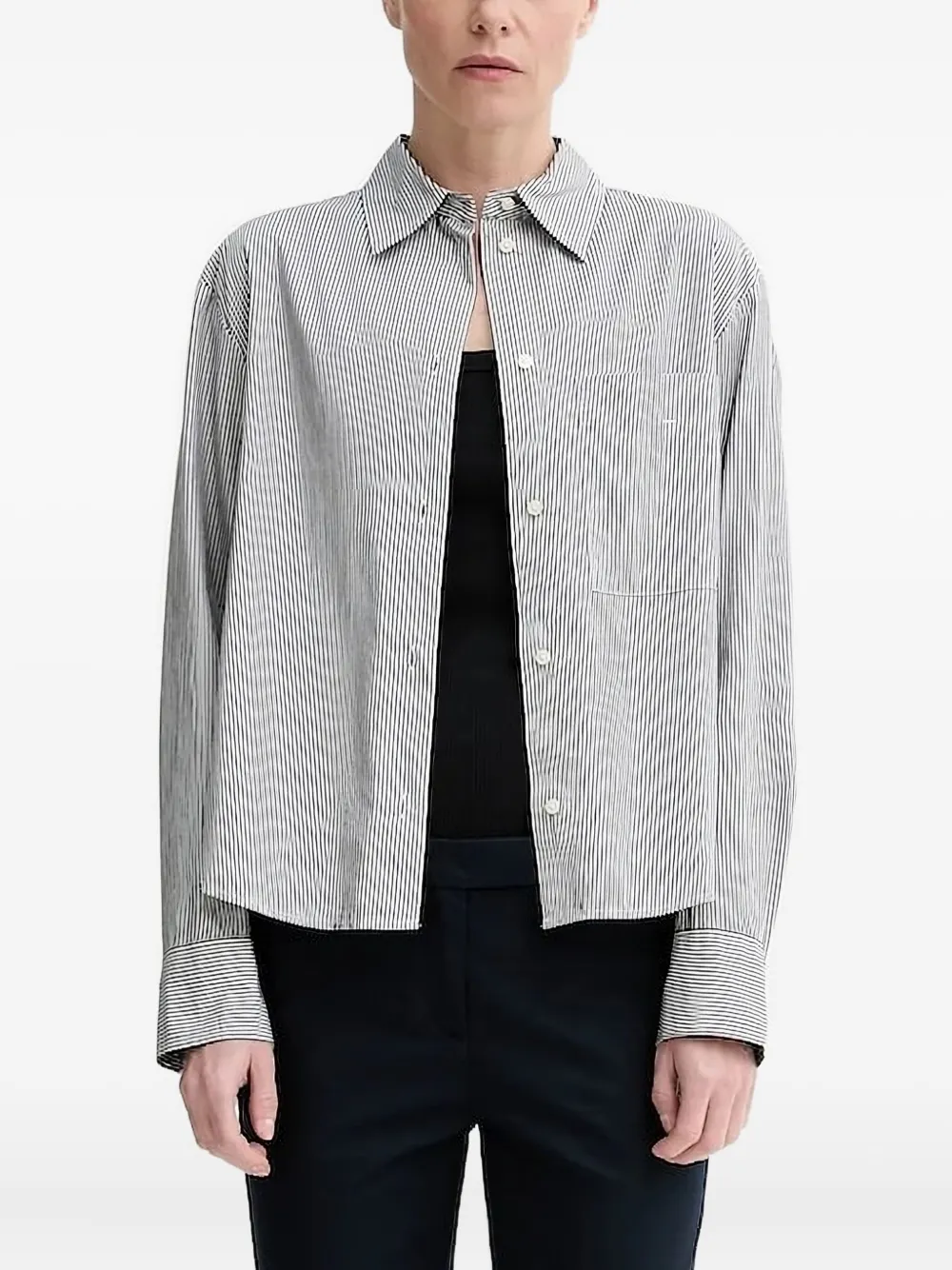 Marc O'Polo pinstripe-pattern shirt Wit