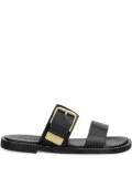 Marc O'Polo buckled leather slides - Black