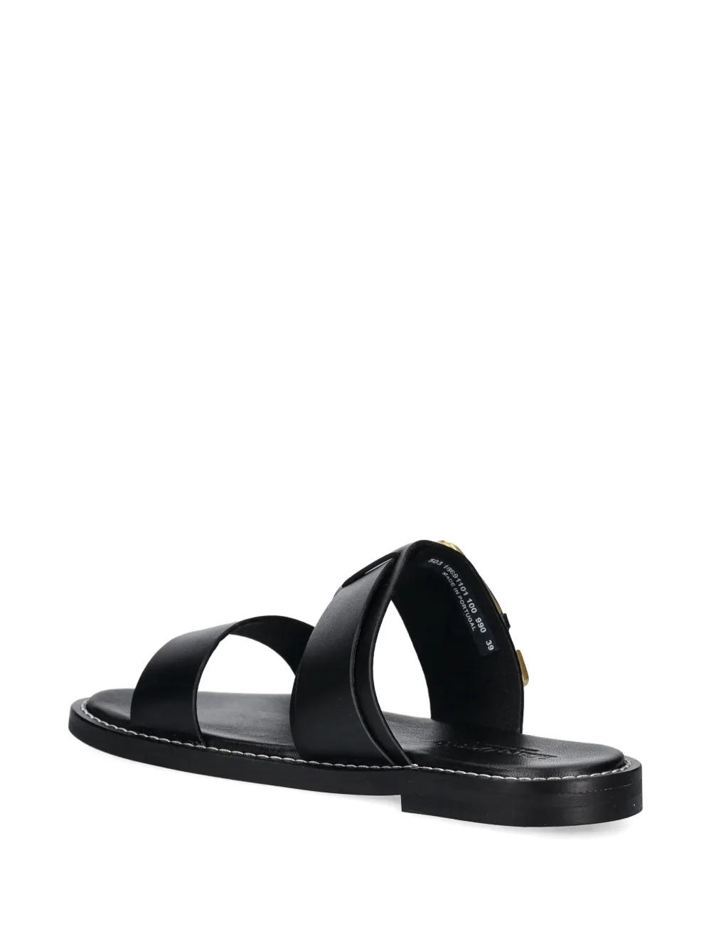 Marc O'Polo buckled leather slides Black