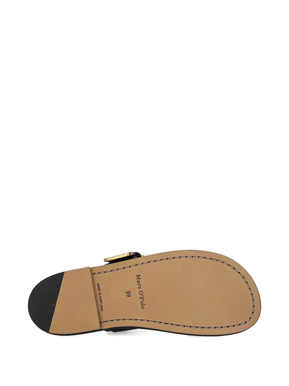 Marc O'Polo buckled leather slides Black