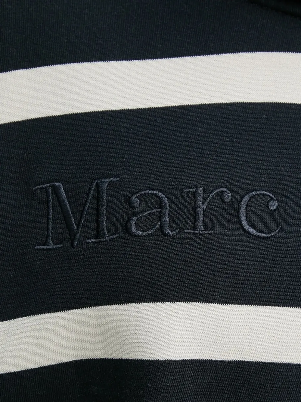 Marc O'Polo Gestreepte hoodie Zwart