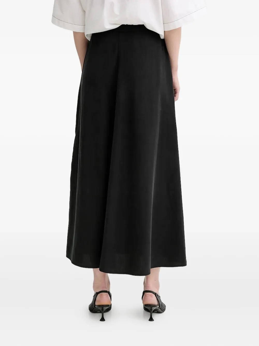 Marc O'Polo belted midi skirt Zwart
