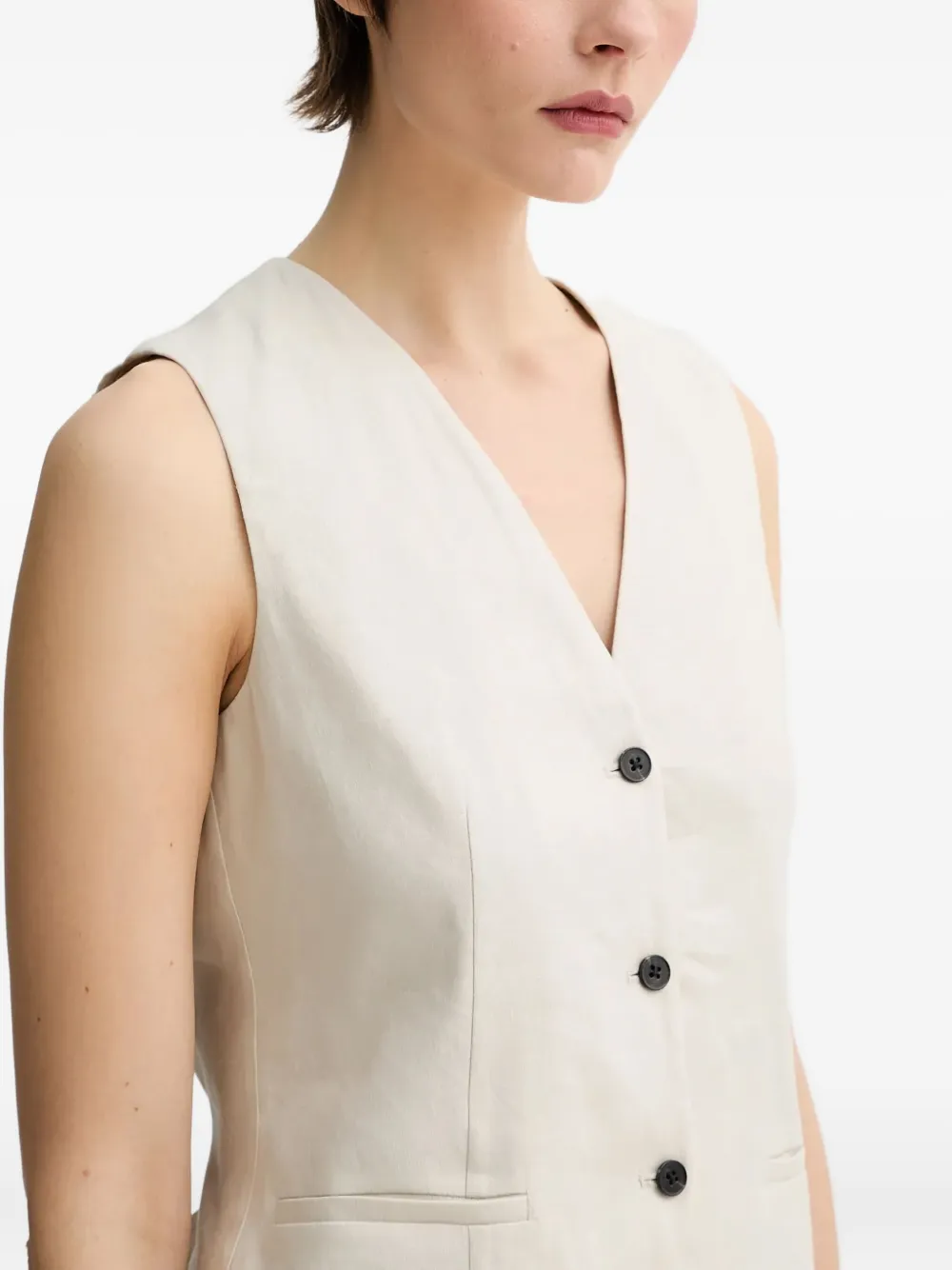 Marc O'polo Button-fastening Sleeveless Vest In Neutral