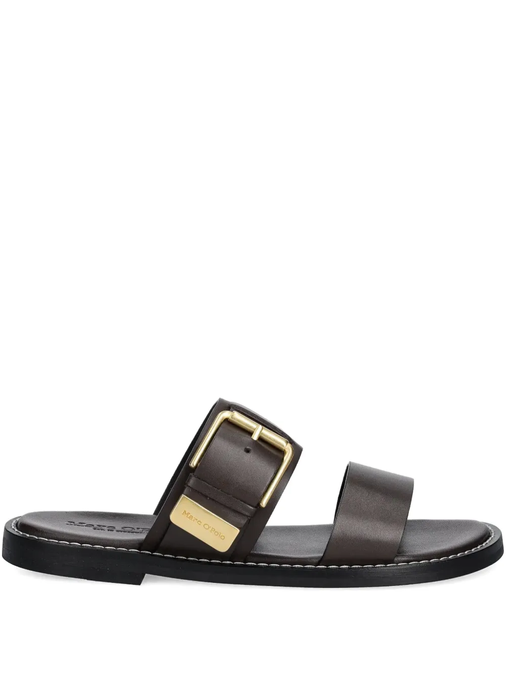 Marc O'Polo buckle leather slides | Brown | Image 1