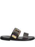 Marc O'Polo buckle leather slides - Brown