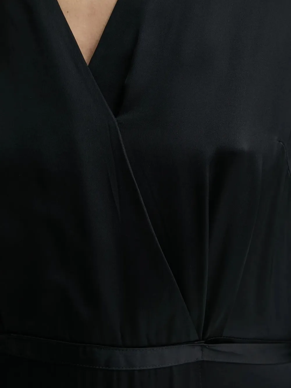 Marc O'polo Wrap-front Side-split Midi Dress In Black