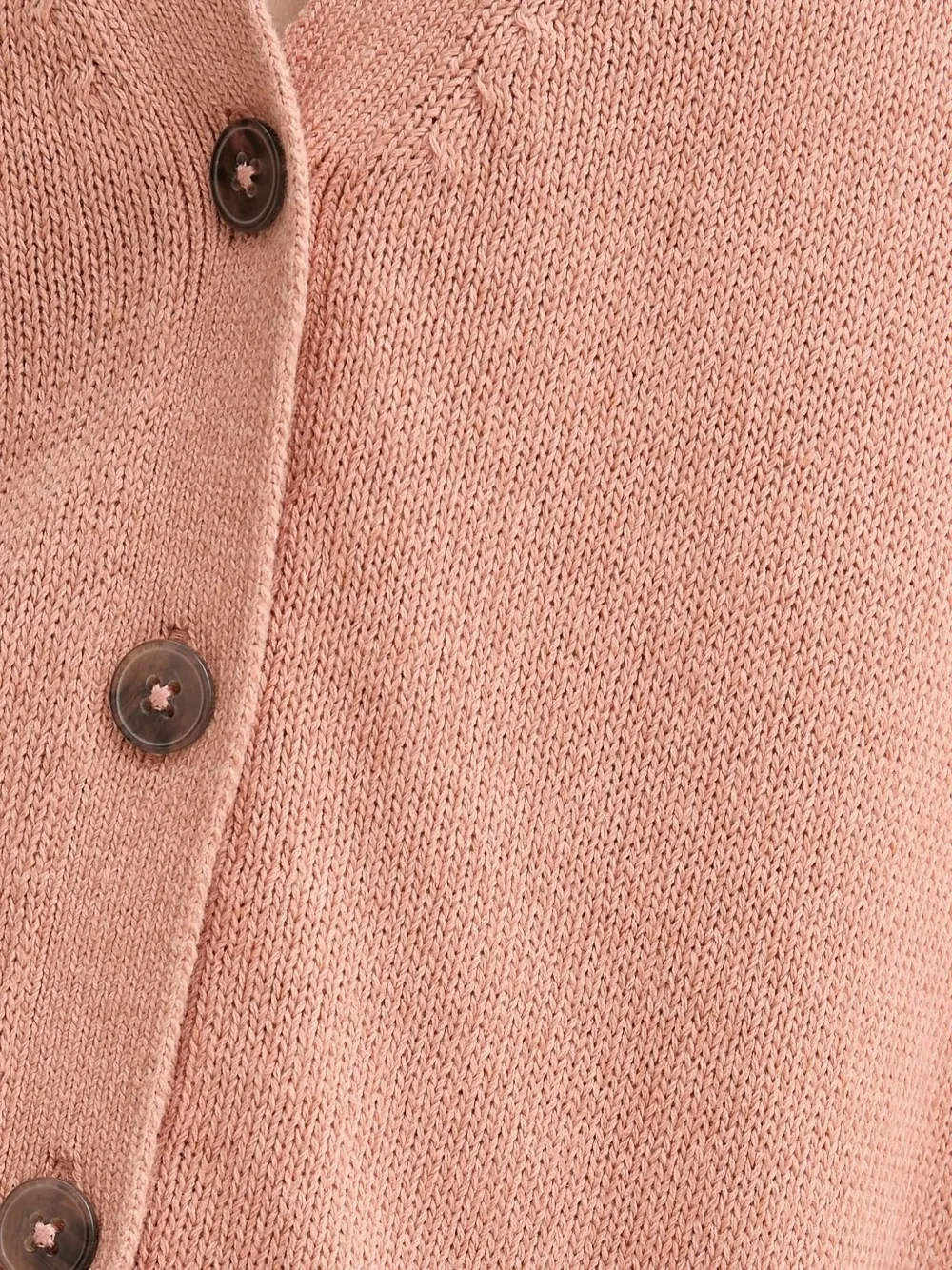 Marc O'Polo Vest met V-hals en knopen Roze
