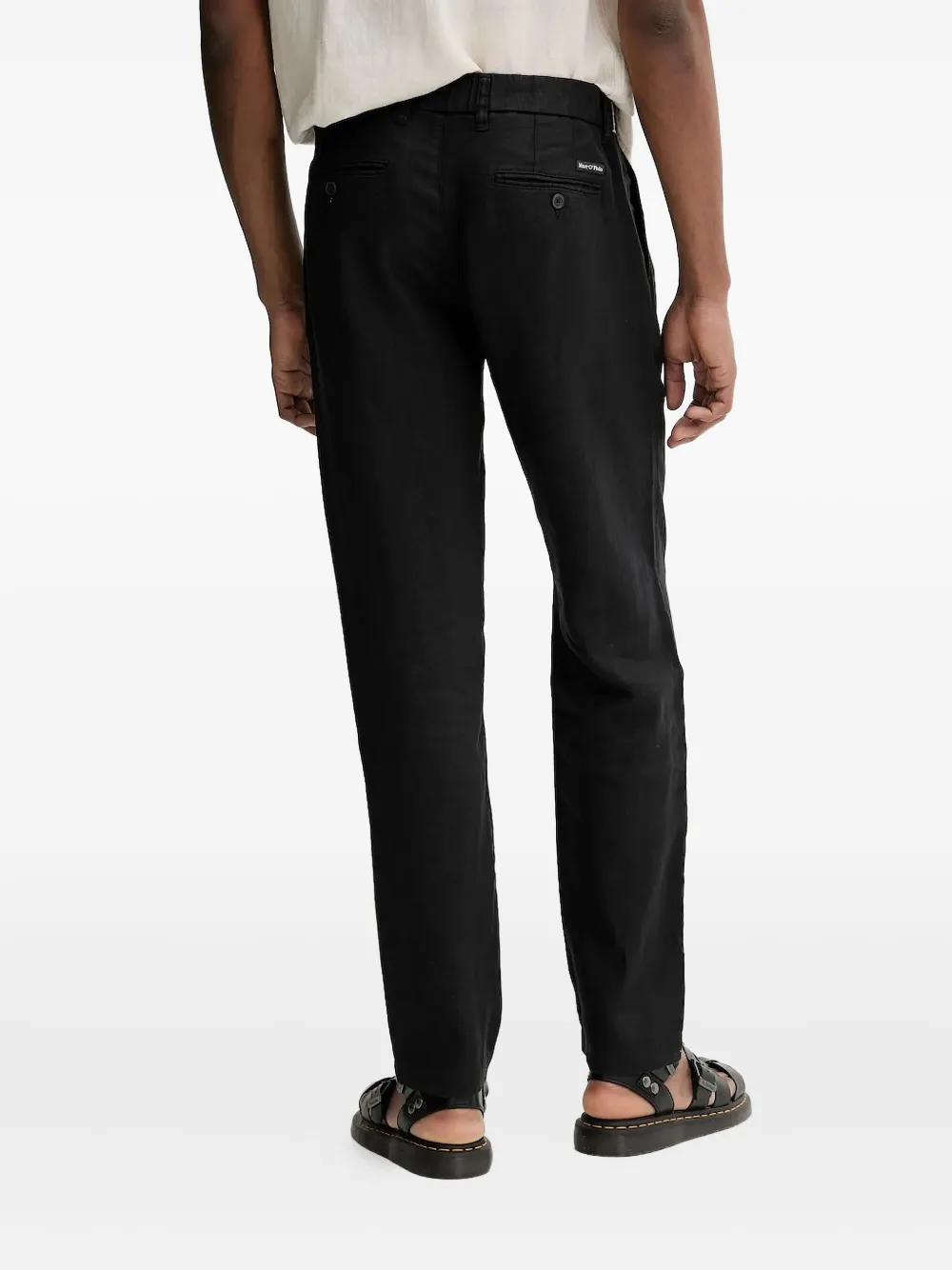 Marc O'Polo Broek met logopatch - Zwart