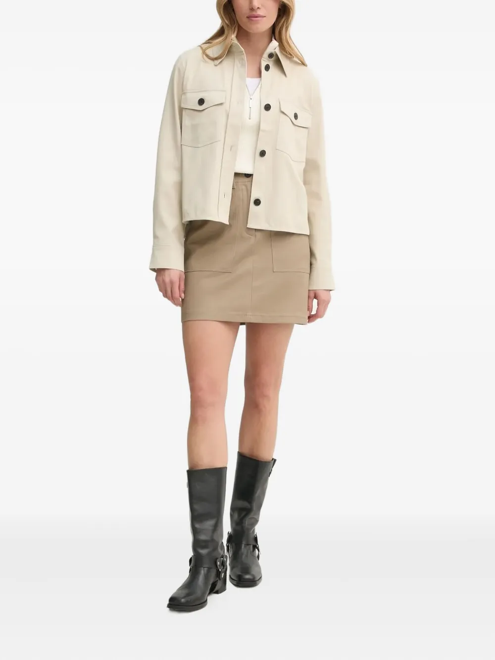 Marc O'Polo Shirtjack met knoopsluiting Beige
