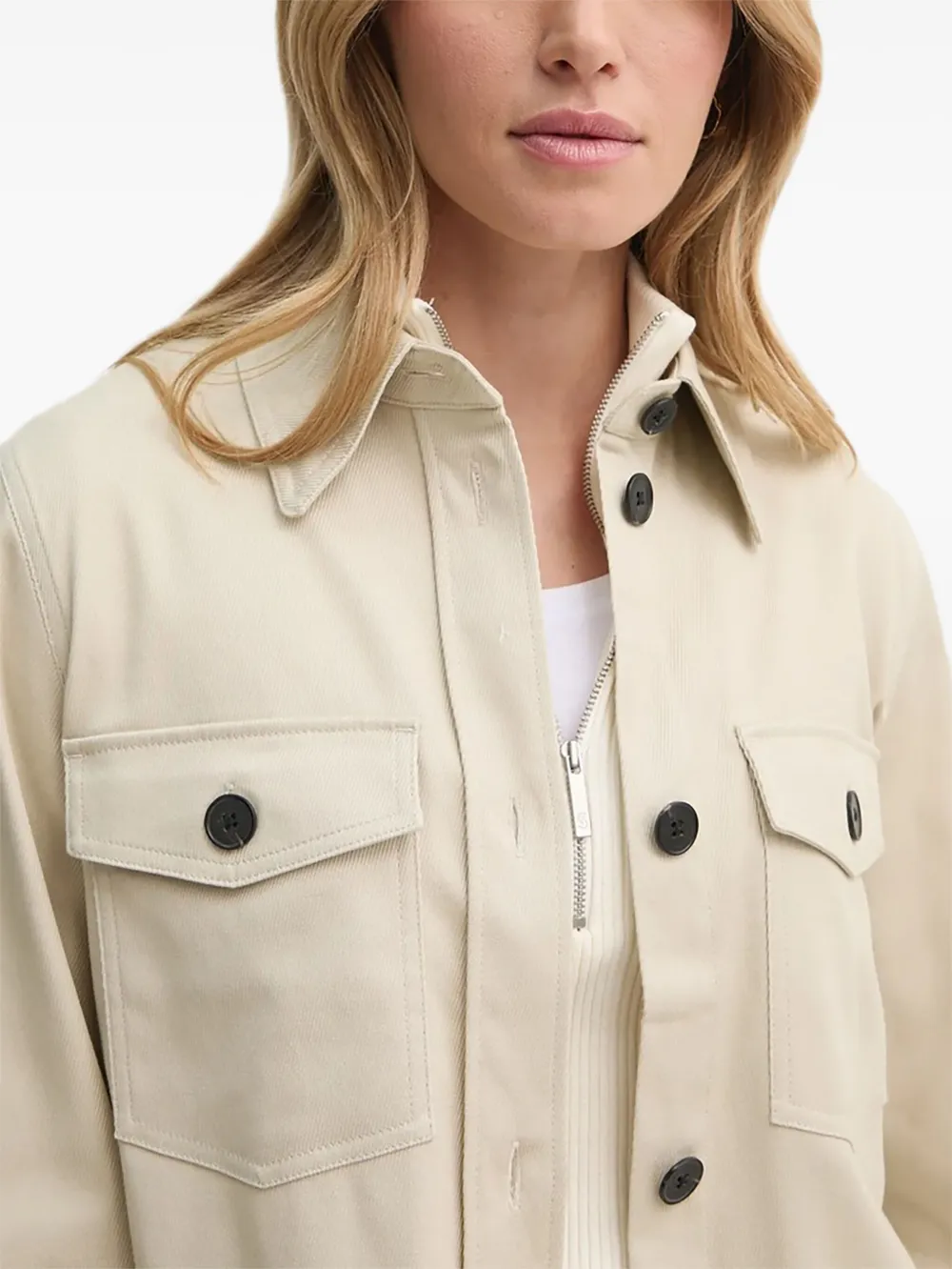 Marc O'Polo Shirtjack met knoopsluiting Beige