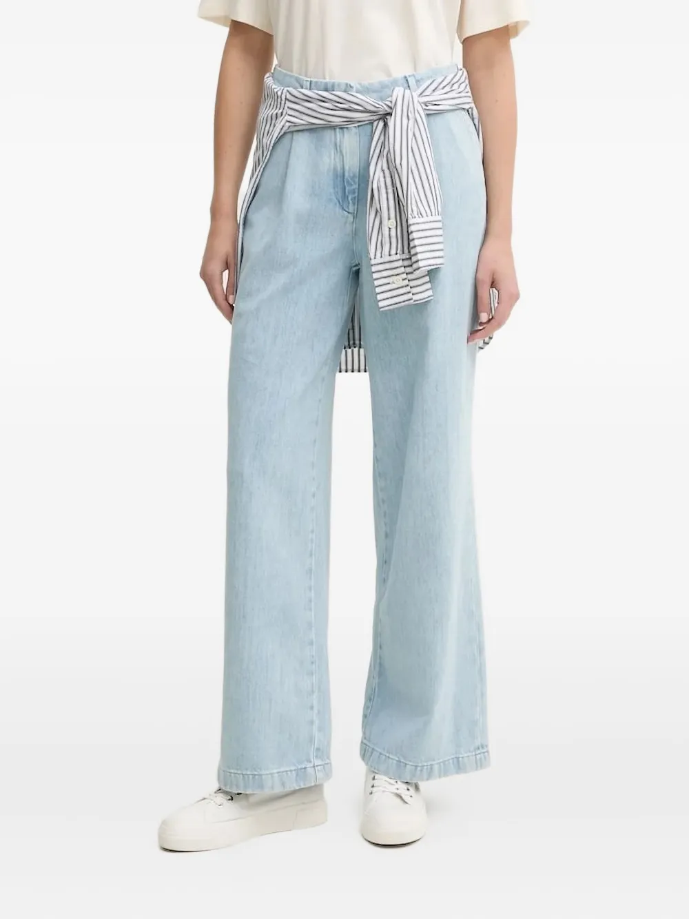 Marc O'Polo pleated straight-leg jeans Blauw