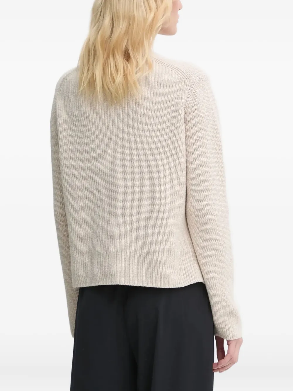 Marc O'Polo Geribbeld vest met V-hals Beige