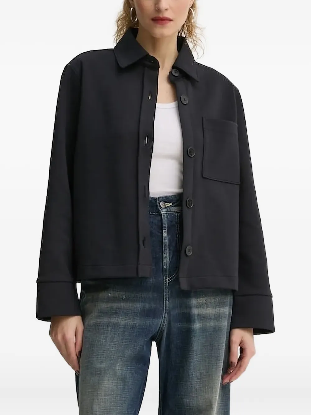 Marc O'polo Buttoned Patch-pocket Shirt In Blue