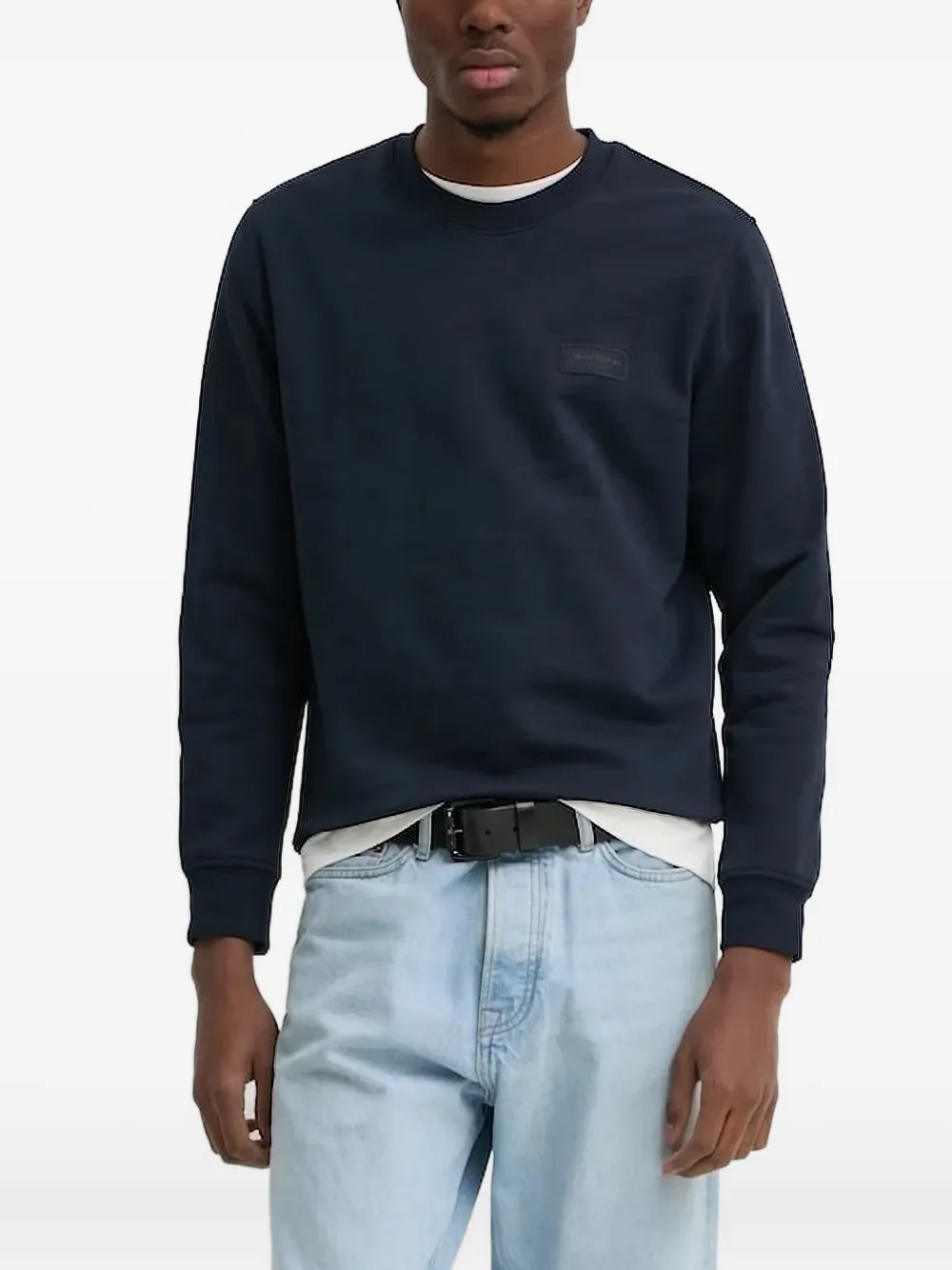 Marc O'Polo Sweater met logopatch Blauw