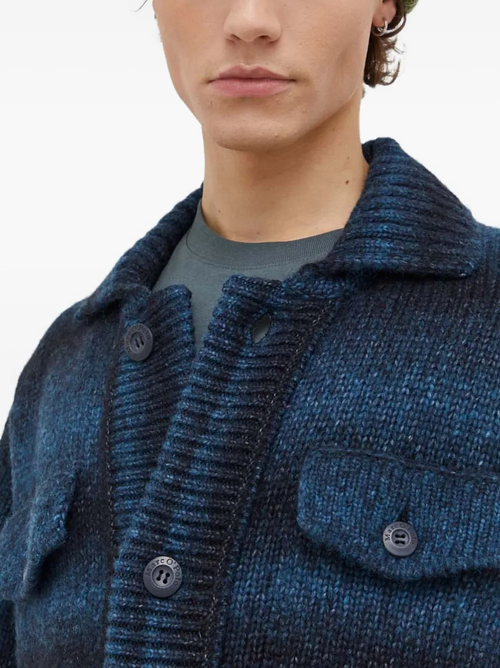 Marc O'polo Button Cardigan In Blue