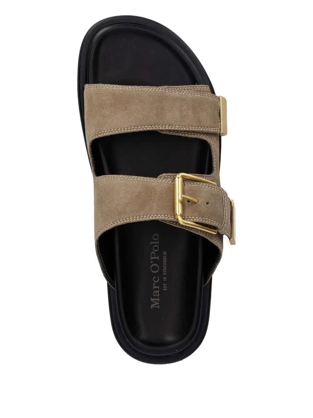 Marc O'polo Buckle Double-strap Sandals In Brown