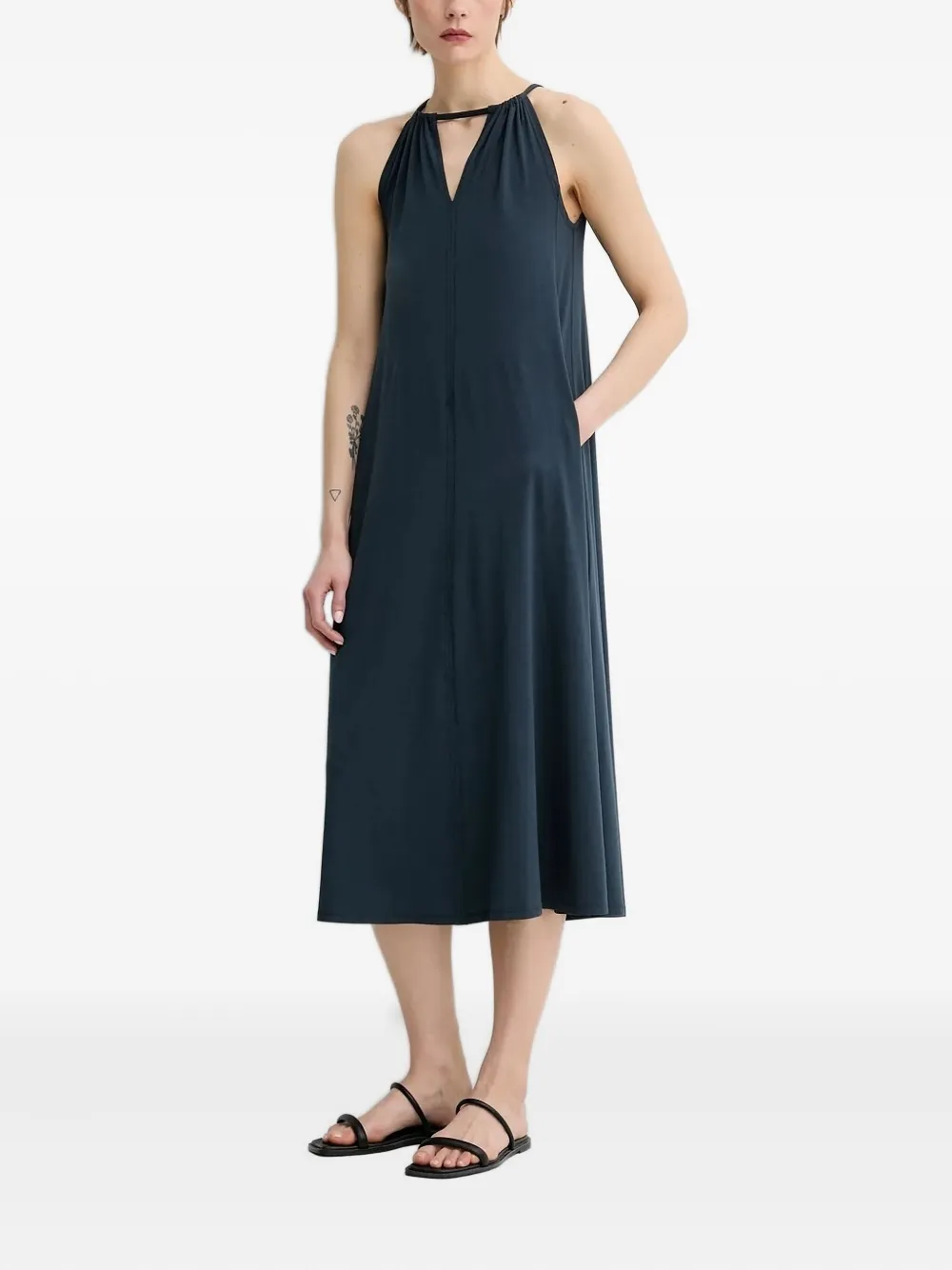 Marc O'Polo tie-neck midi dress 886