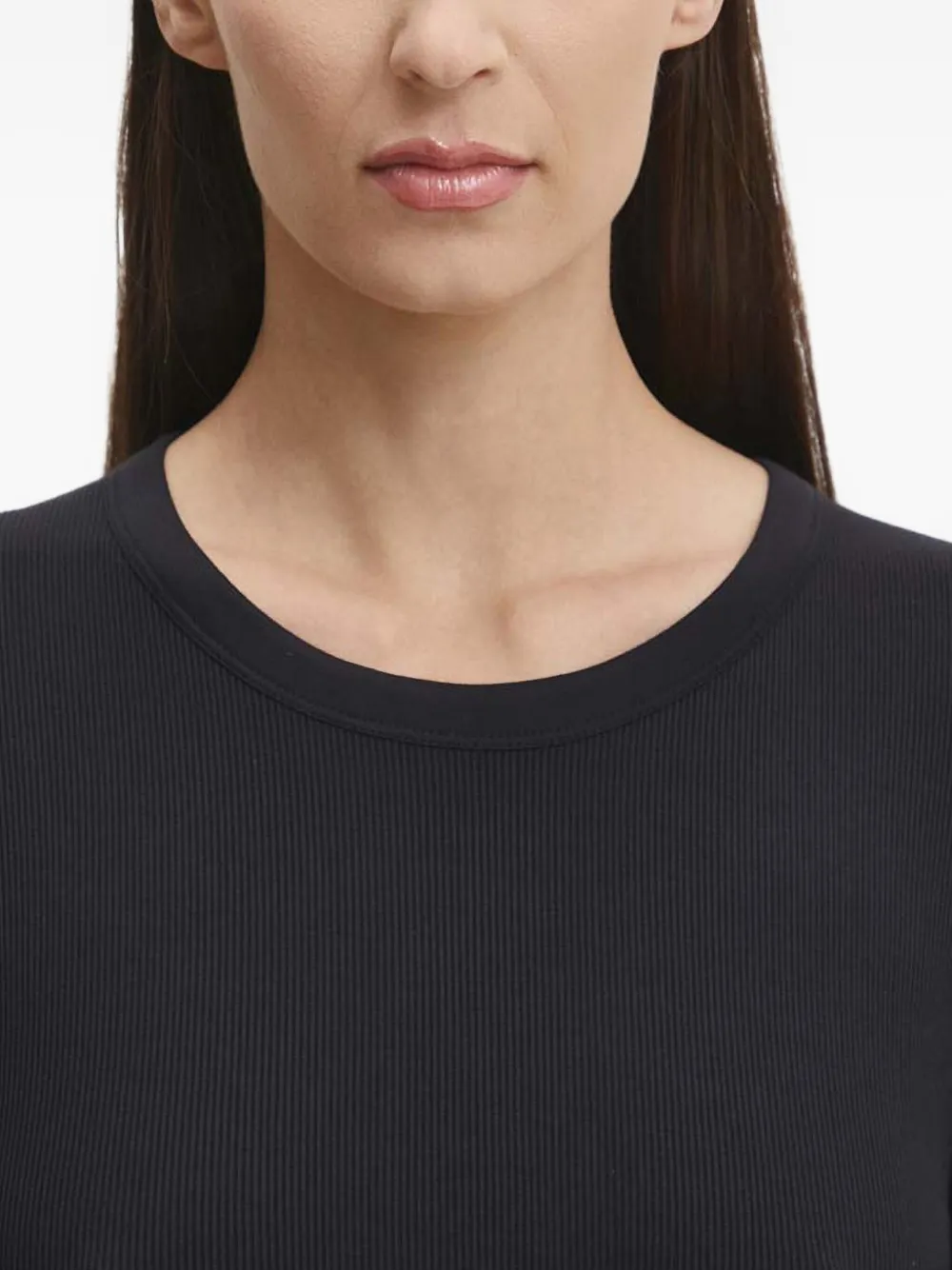 Marc O'polo Side-twist Long-sleeve Midi Dress In Black
