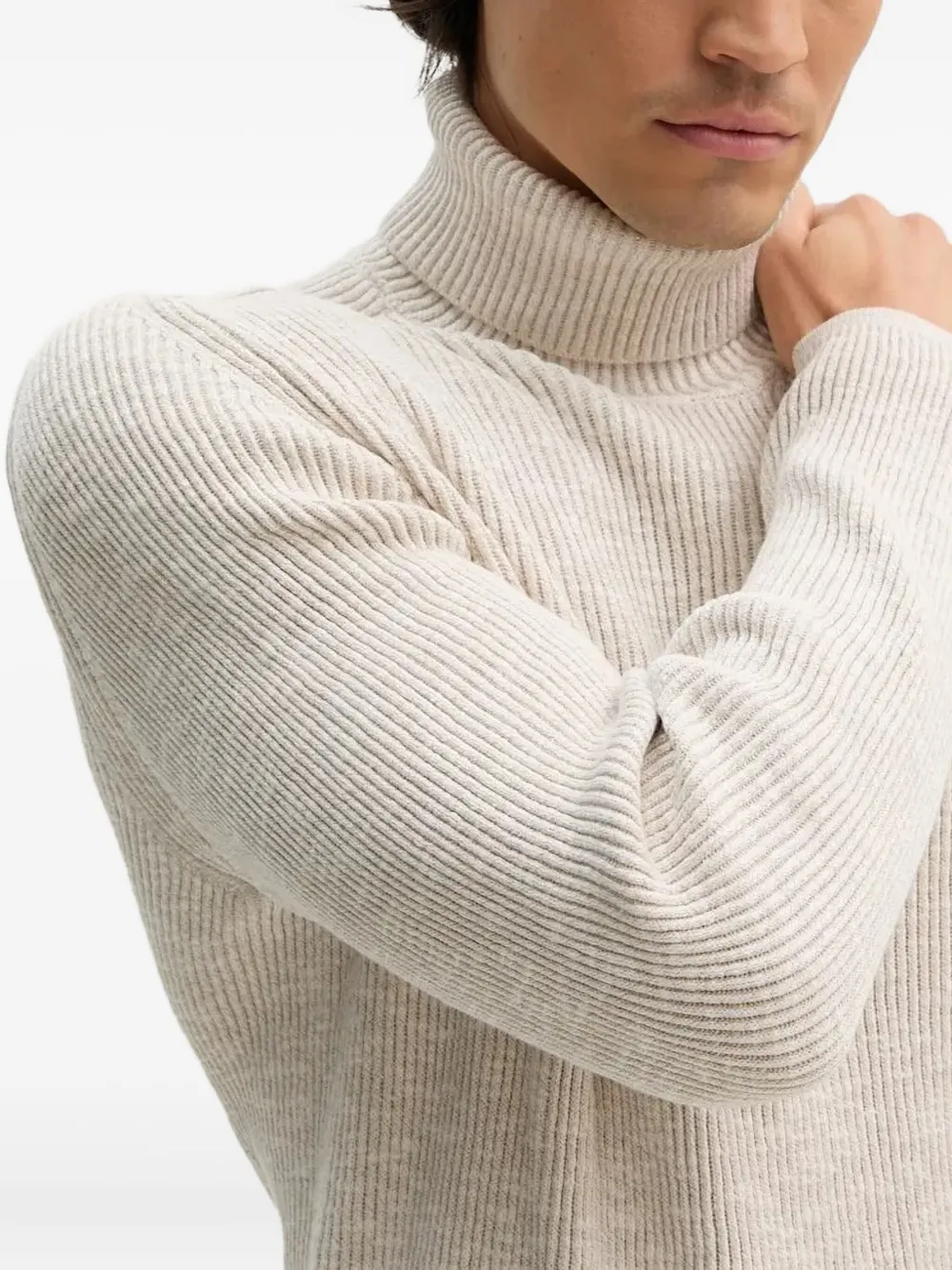 Marc O'Polo Geribbelde coltrui Beige