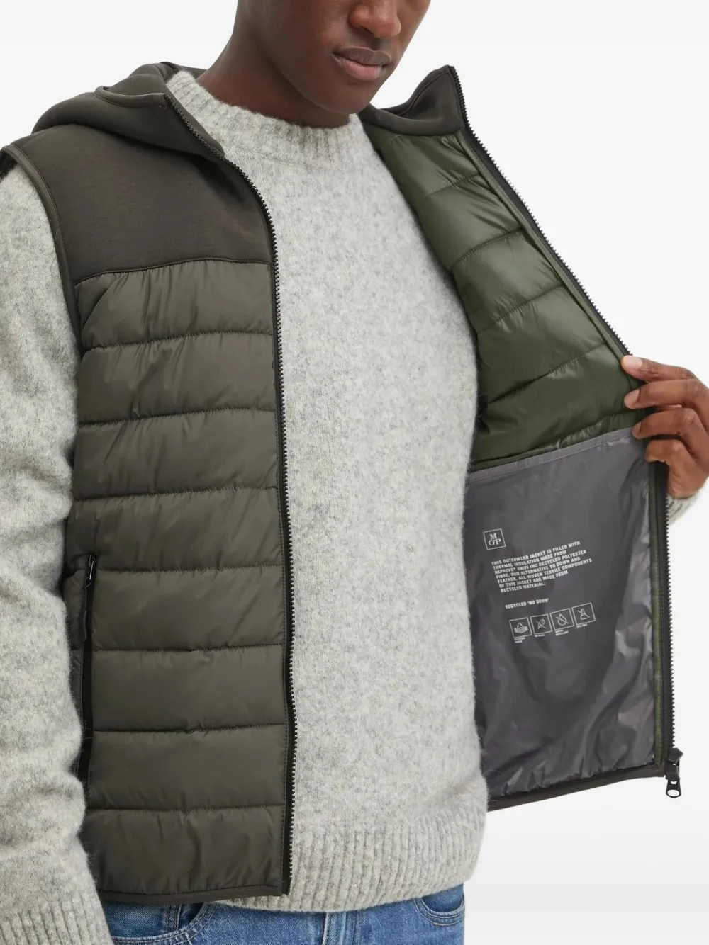 Marc O'Polo Bodywarmer met capuchon Groen