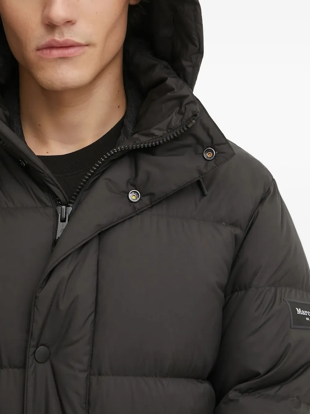 Marc O'Polo hooded puffer jacket Zwart