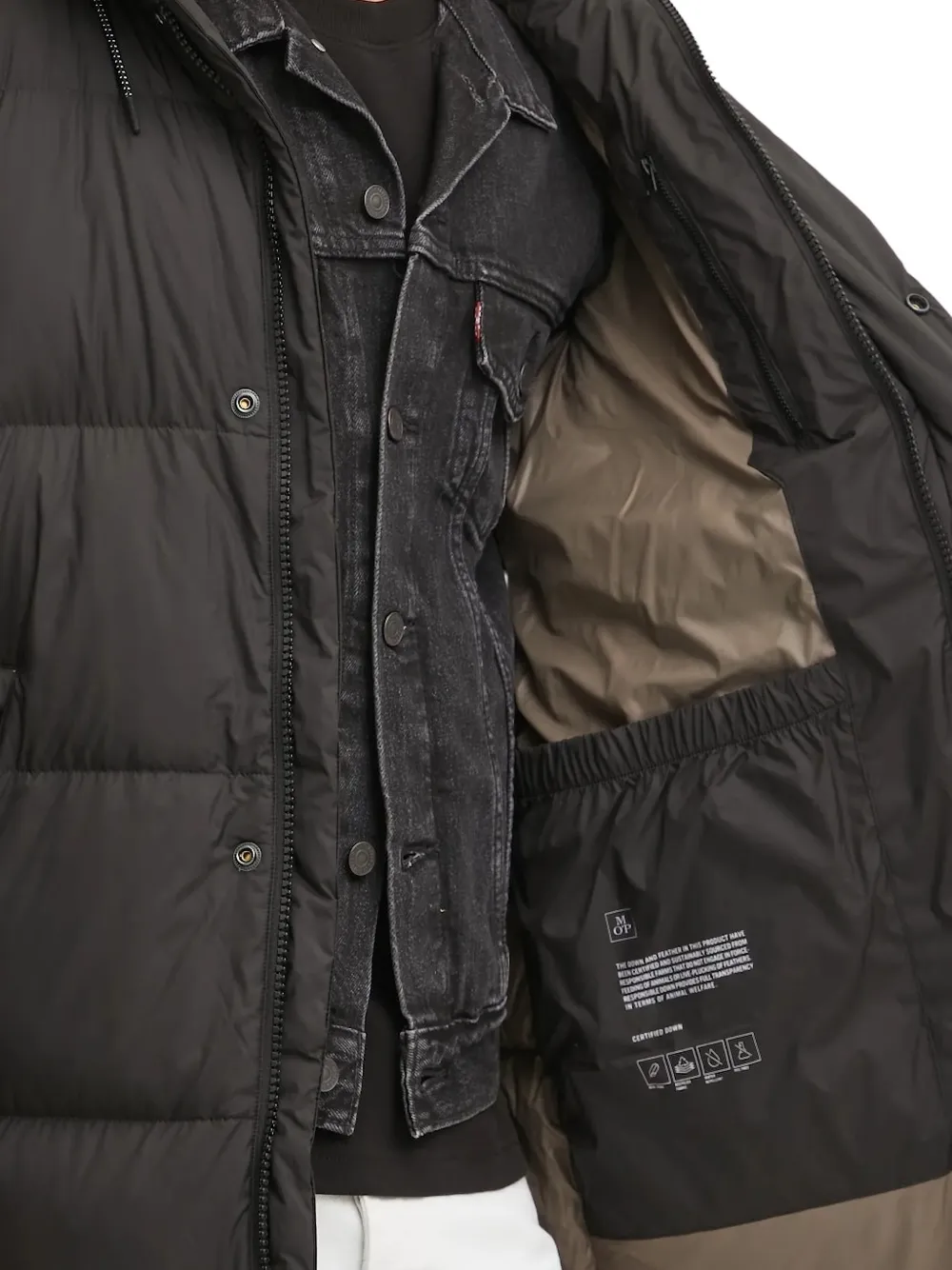 Marc O'Polo hooded puffer jacket Zwart
