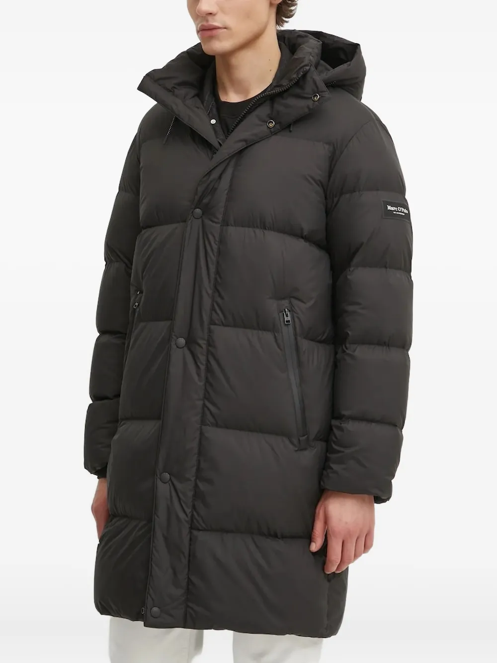 Marc O'Polo hooded puffer jacket Zwart