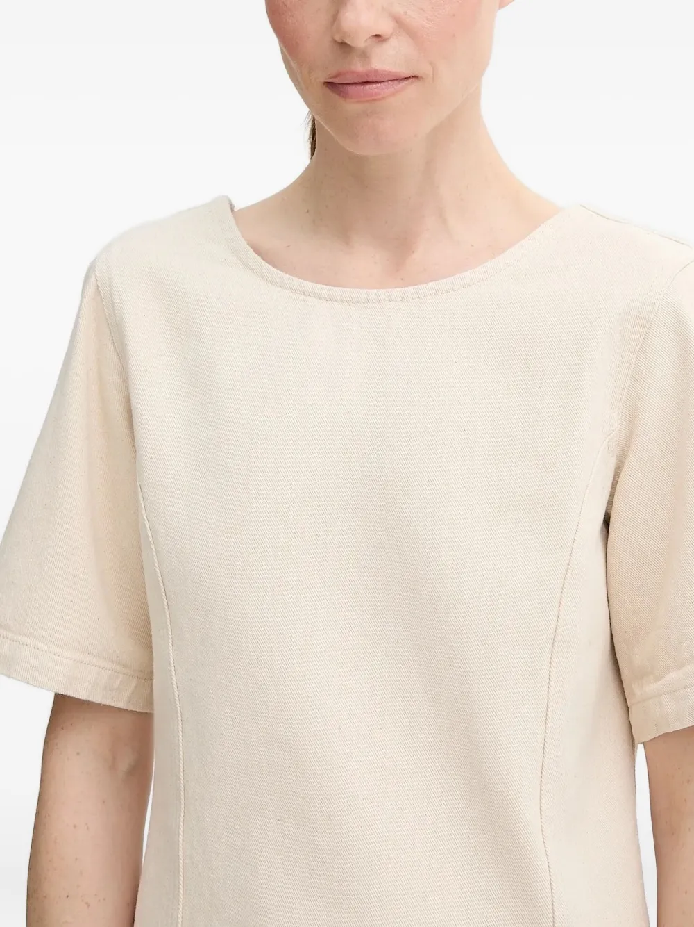Marc O'Polo Mini-jurk met A-lijn en korte mouwen Beige