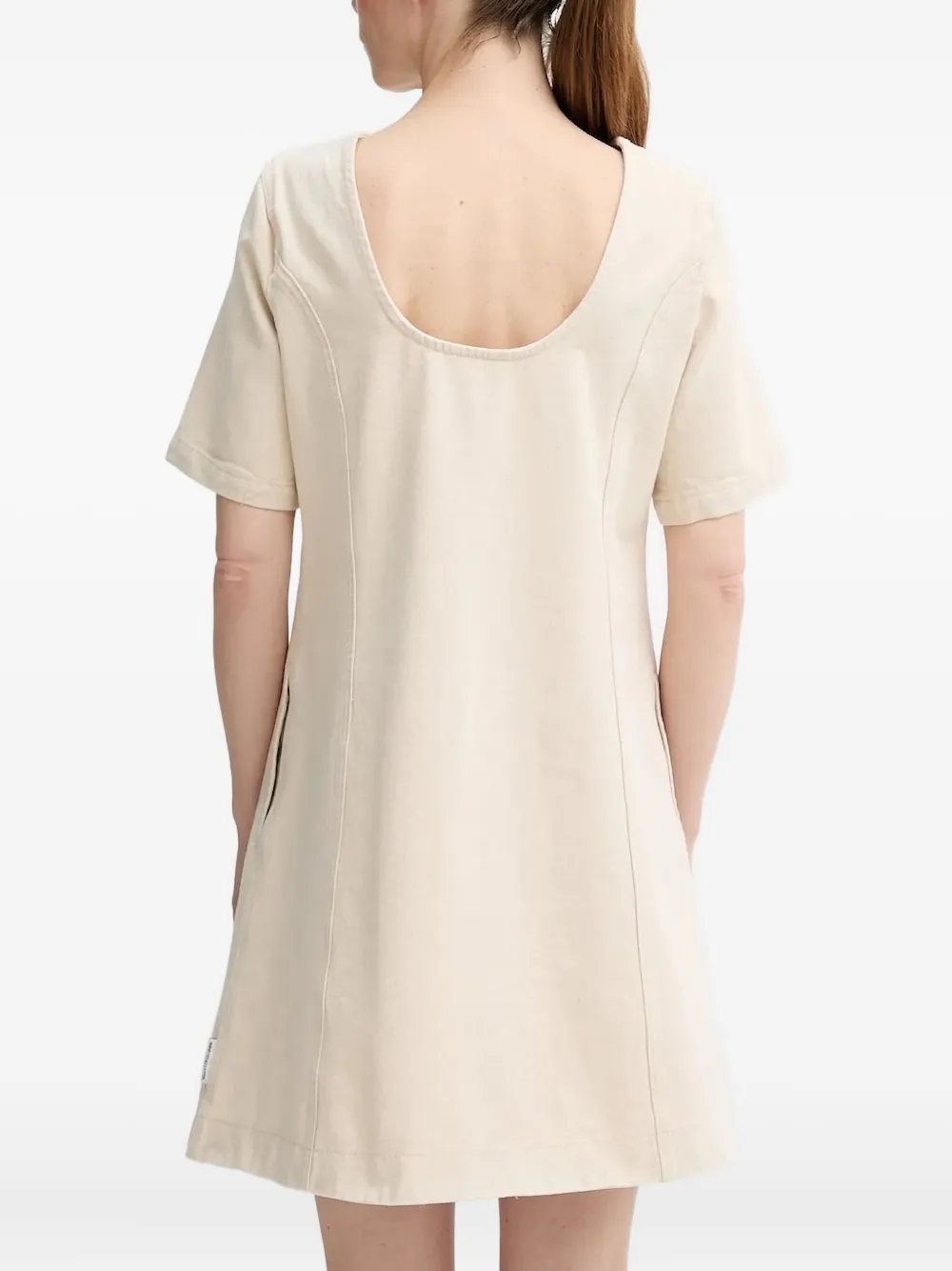 Marc O'Polo Mini-jurk met A-lijn en korte mouwen - Beige