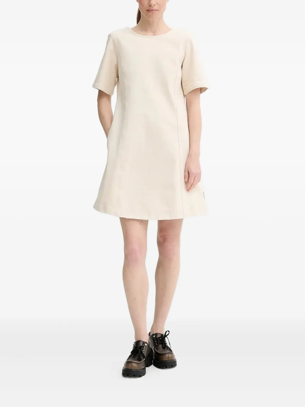 Marc O'Polo short-sleeve a-line mini dress Beige