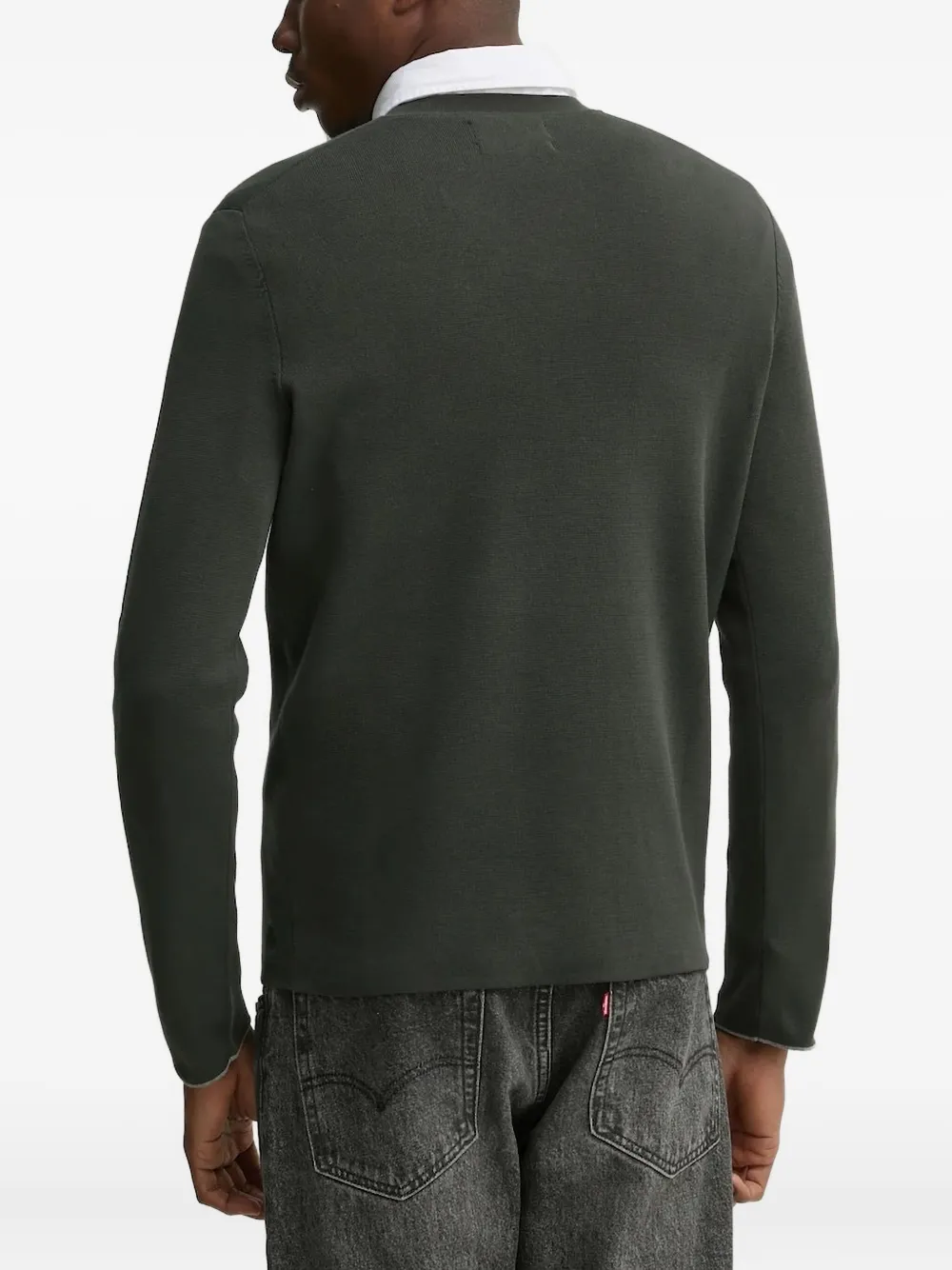 Marc O'Polo v-neck long-sleeve sweater - Groen