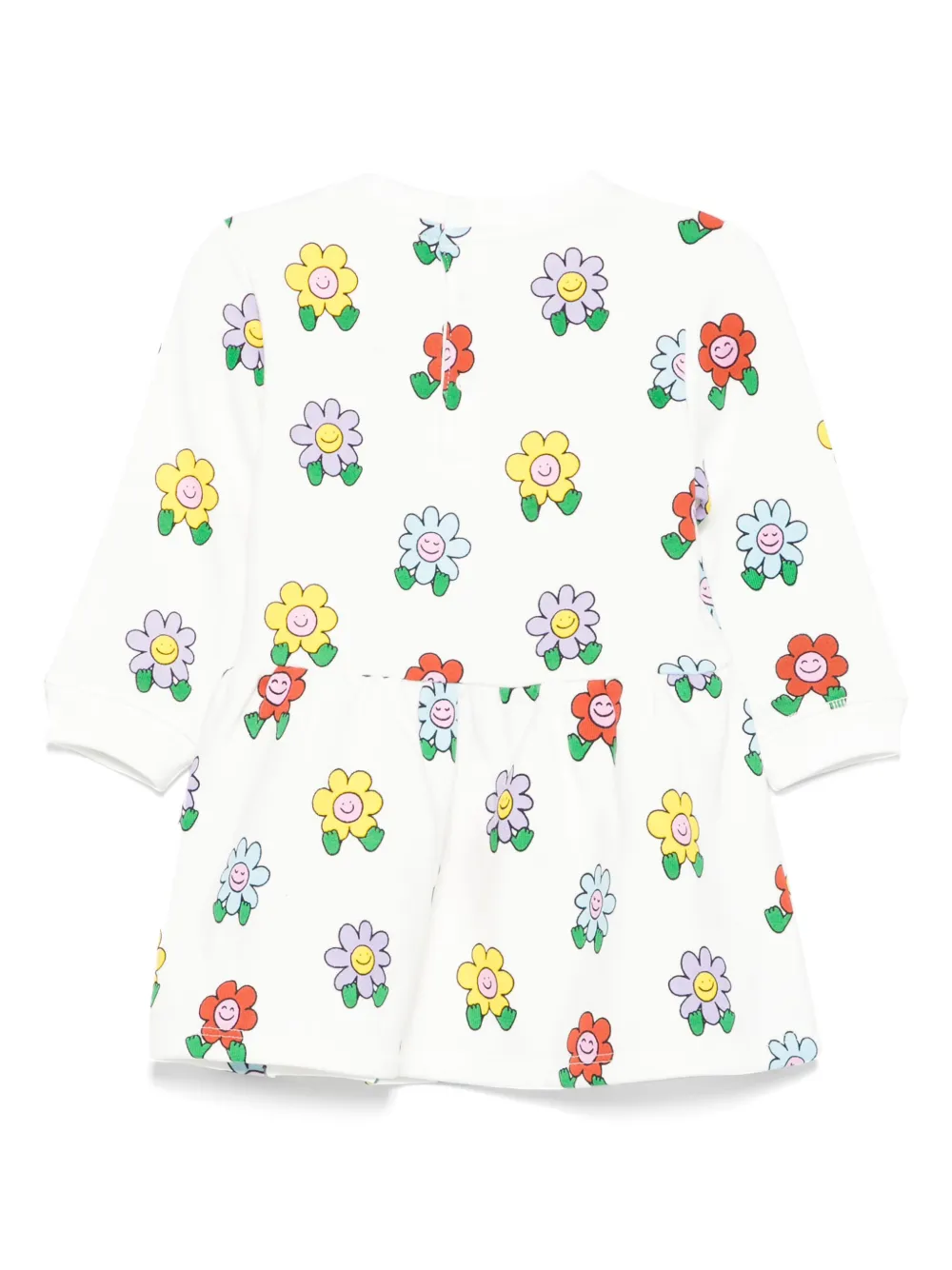 Stella McCartney Kids Jurk met bloemenprint en lange mouwen Wit