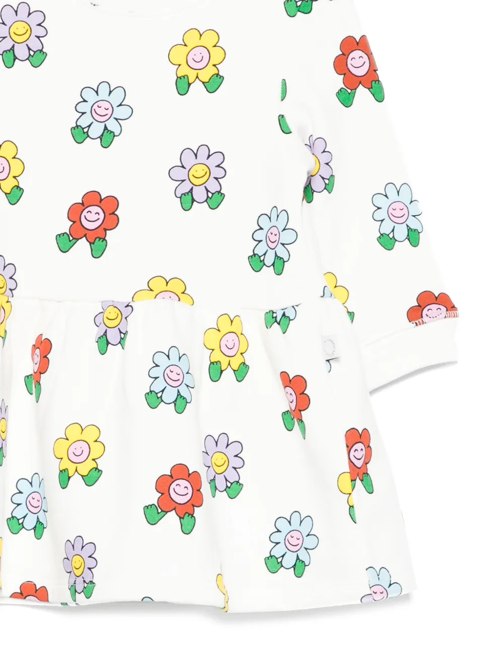 Stella McCartney Kids Jurk met bloemenprint en lange mouwen Wit