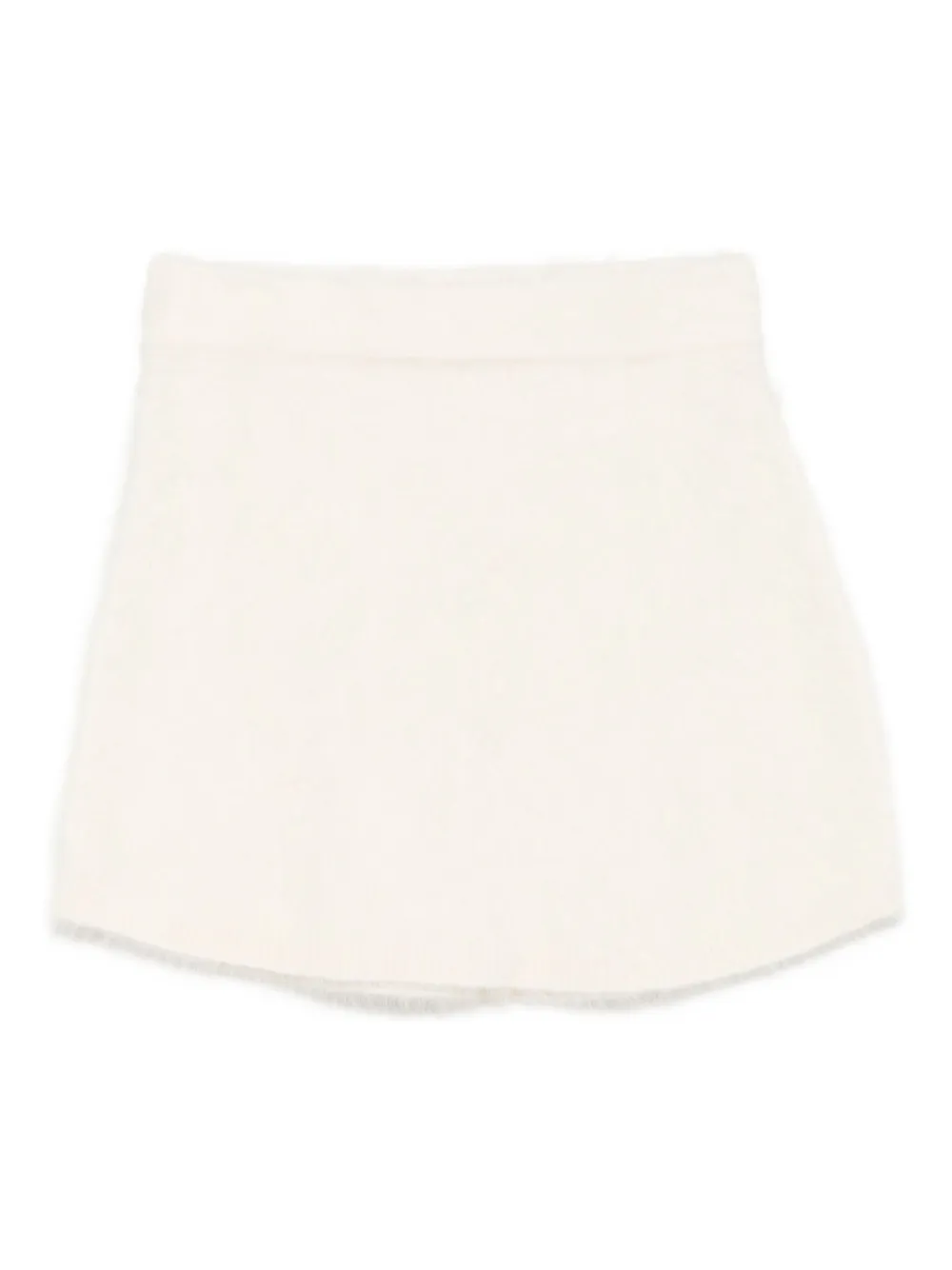 Soft Goat alpaca wool blend A-line mini skirt - ホワイト Soft Goat alpaca wool blend A-line mini skirt - ホワイト