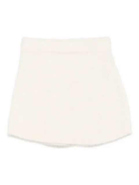 Soft Goat alpaca wool blend A-line mini skirt