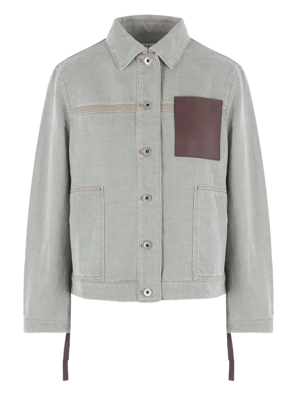 LOEWE patch-pocket denim jacket Groen