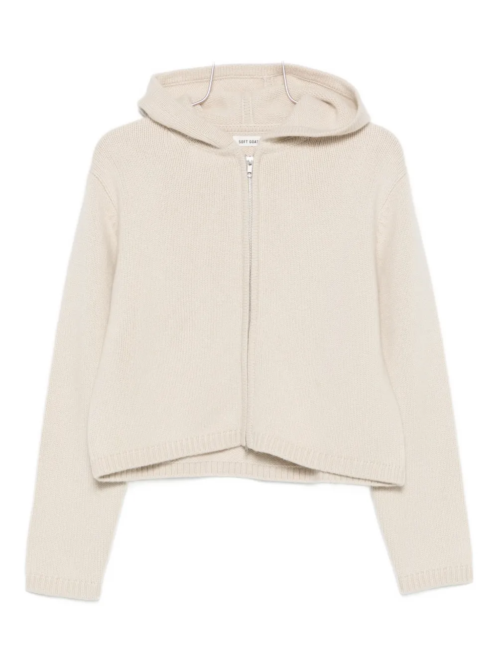 Soft Goat zip-up knitted hoodie - ニュートラル Soft Goat zip-up knitted hoodie - ニュートラル