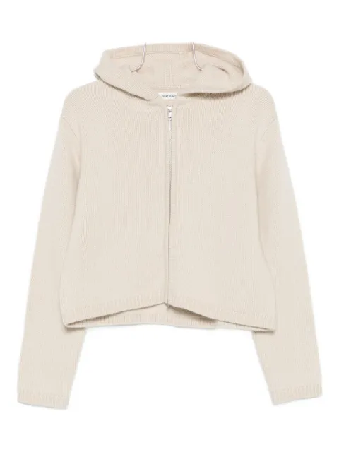 Soft Goat zip-up knitted hoodie