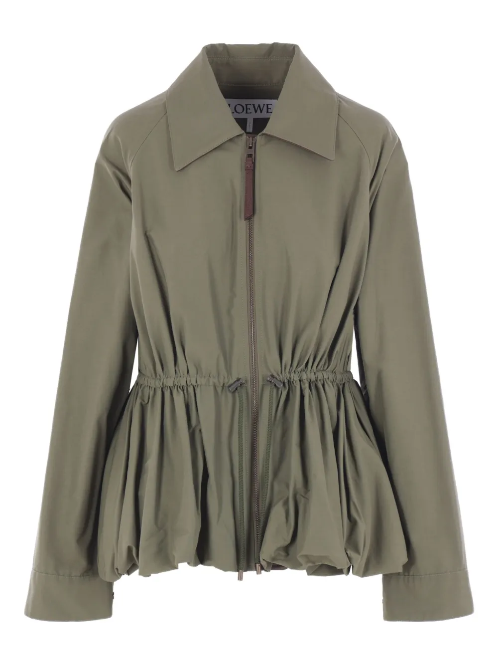 drawstring-waist gathered jacket