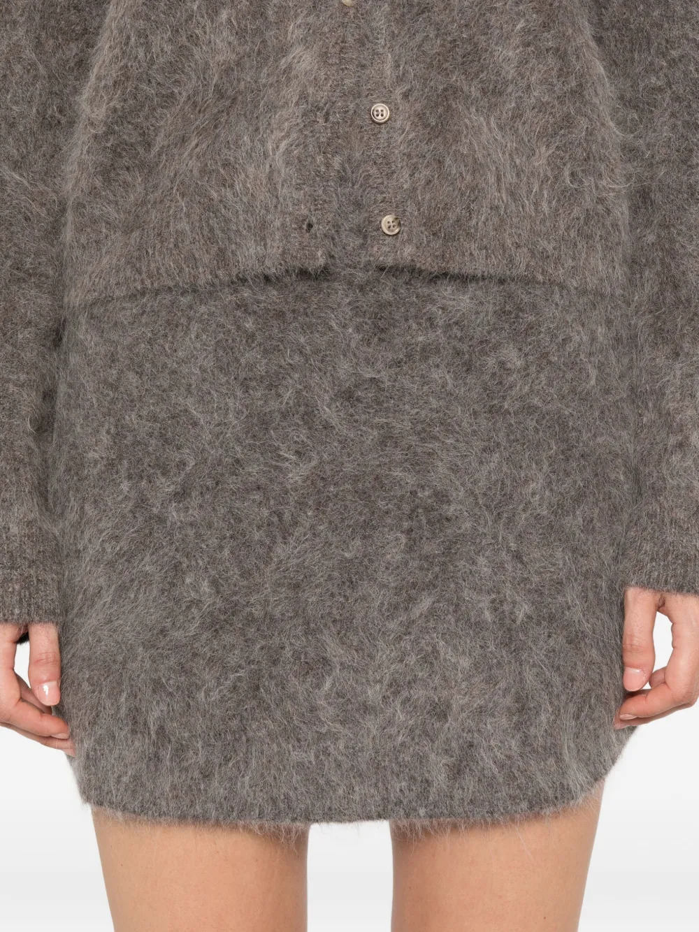 Soft Goat Brushed-effect Mini Skirt In Gray