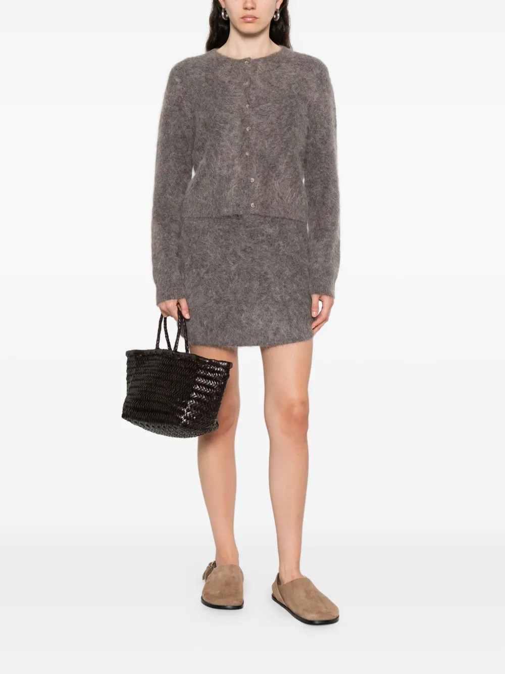 Soft Goat brushed-effect mini skirt - Grijs