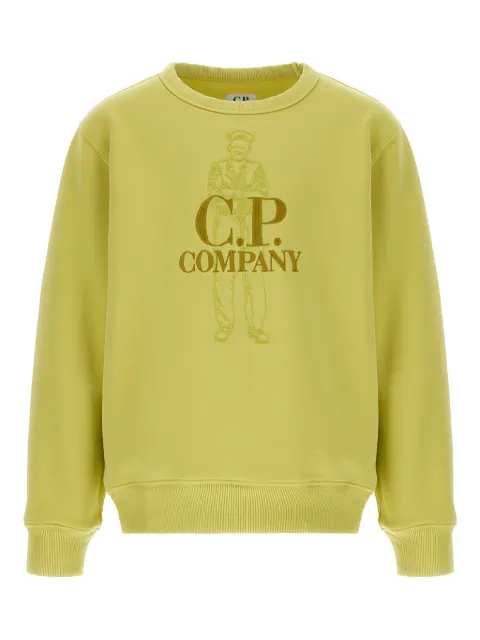 C.P. Company Kids embroidered-figure crew-neck sweatshirt